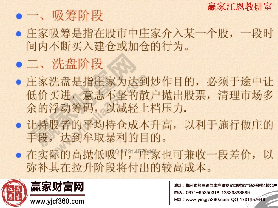 莊家的洗盤(pán)階段